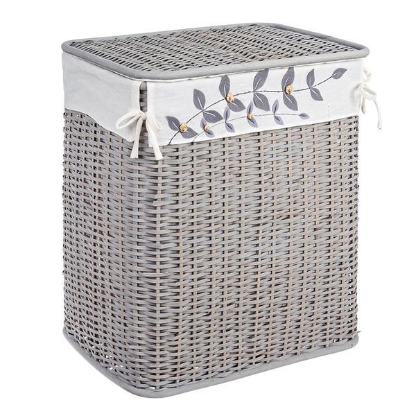 Cos rufe din rattan gri Alma 48x35x58 cm - Decorer