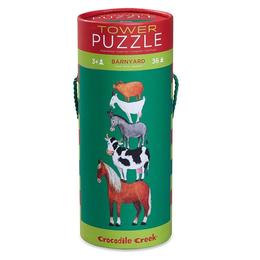 Puzzle Educativ, Animalele de la Fermă &icirc;n Cutie cu Formă Originală - Crocodile Creek