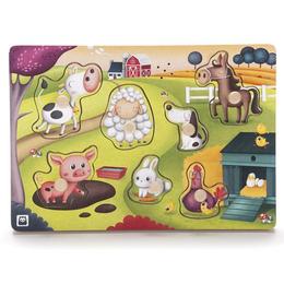 Puzzle Educativ cu Sunete, Animale de la Fermă, Lemn - Eurekakids