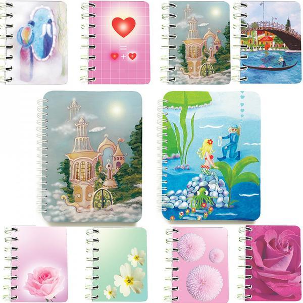 Set 10 carnete Romantic 100 %: doua carnete cu spira 12 x 16 cm, 100 foi dictando si 8 carnete cu spira 7 x 10 cm, 75 foi veline