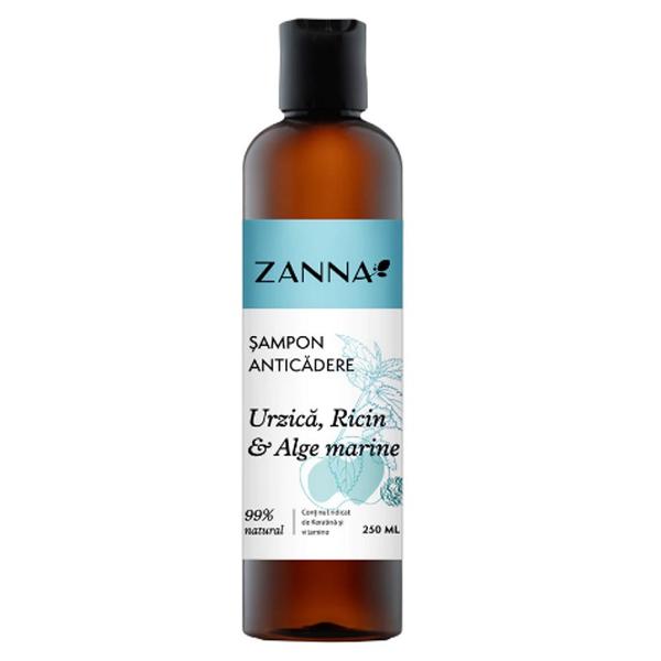 Sampon Anticadere cu Urzica, Ricin si Alge Marine Zanna, 250 ml