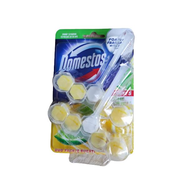 Odorizant pentru Toaleta cu Aroma de Lime - Domestos Power 5 Lime Duo Pack, 2x 55 g