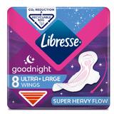 Absorbante Lungi de Noapte cu Aripioare - Libresse Goodnight Ultra+ Large Wings, 8 buc