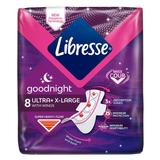 Absorbante Lungi de Noapte cu Aripioare - Libresse Goodnight Ultra+ Extra Large Wings, 8 buc