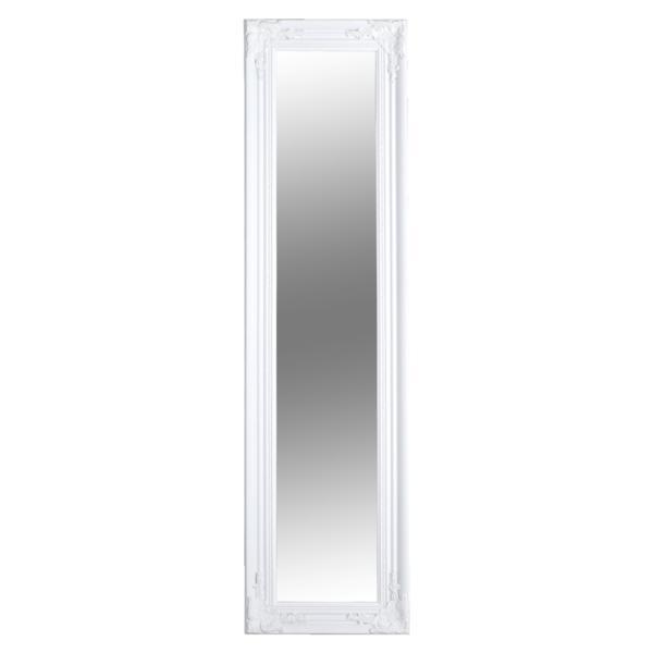 Oglinda perete rama lemn alb Malkia III 40x150 cm