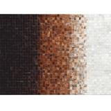 Covor de lux din piele alb maro negru patchwork 70x140 cm