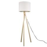 Lampadar abajur textil alb lemn natur Lila 40x40x145 cm
