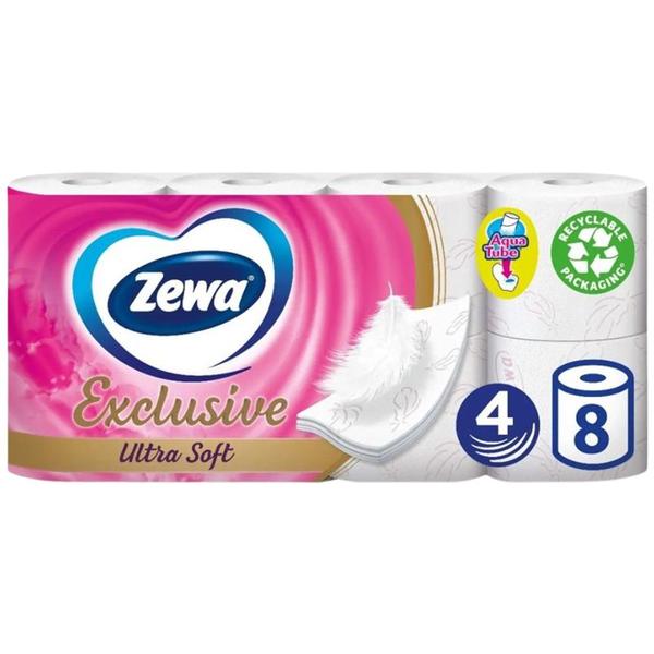 Hartie Igienica Ultra Fina 4 straturi - Zewa Exclusive Ultra Soft, 8 role