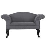Canapea cu tapiterie textil gri si picioare lemn negru Fabricio 122x51x72 cm