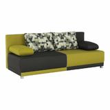 Canapea extensibila  cu tapiterie textil gri verde perne Spiker 206x91x77 cm