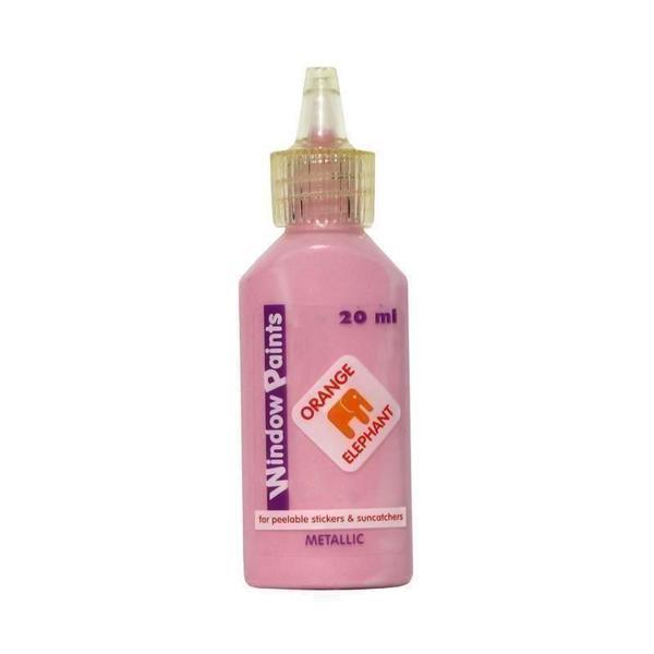 Vopsea pentru vitralii metalizata Orange Elephant, pink, 20ml