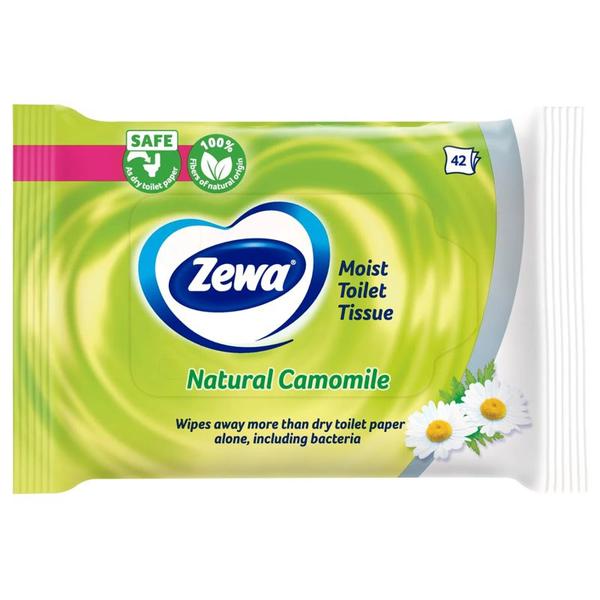 Hartie Igienica Umeda cu Parfum de Musetel - Zewa Moist Toilet Tissue Natural Camomile, 42 buc