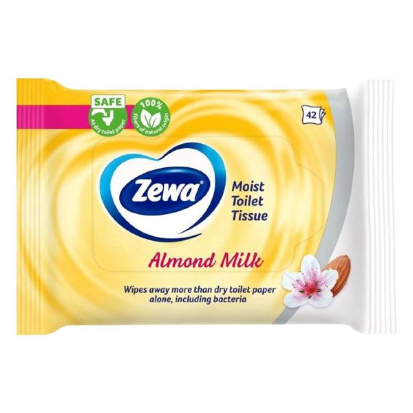 Hartie Igienica Umeda cu Parfum de Lapte de Migdale - Zewa Moist Toilet Tissue Almond Milk, 42 buc