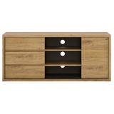 Comoda TV, din mdf maro stejar shetland, Sheldon, 136x40x60 cm