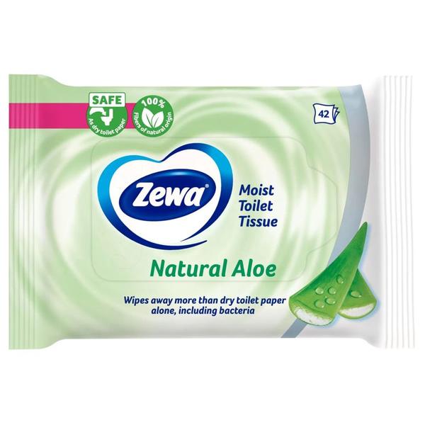 Hartie Igienica Umeda cu Parfum de Aloe Vera - Zewa Moist Toilet Tissue Natural Aloe, 42 buc