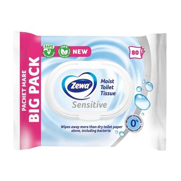 Hartie Igienica Umeda pentru Piele Sensibila - Zewa Moist Toilet Tissue Sensitive, 80 buc