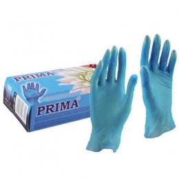 Manusi Vinil Pudrate Albastre Marimea M - Prima Vinil Examination Gloves Light Powdered Blue M