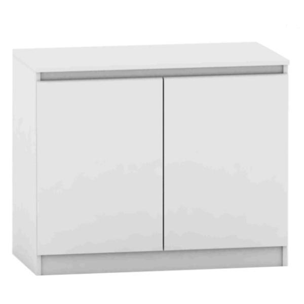 Comoda, cu 2 usi din mdf alb, Hany, 90x49x73 cm