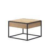 Masuta de cafea din mdf maro stejar picioare metal negru SPRING 60x60x42 cm