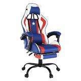 Scaun gaming, piele ecologica albastra rosie alba, Capitan, 64x60x126-136 cm