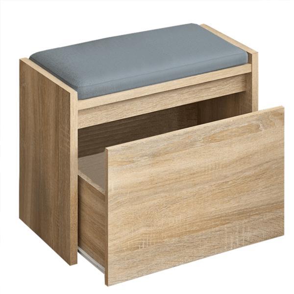 Banca cu spatiu de depozitare din mdf maro stejar sonoma BERGI 60x30x45 cm