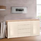 comoda-2-usi-4-sertare-mdf-stejar-sonoma-crem-lucios-165x40x80-cm-3.jpg