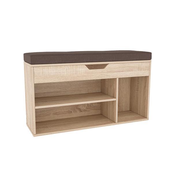 Banca cu spatiu depozitare mdf stejar sonoma Fuddy 103,7x32x51 cm