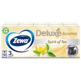 Batiste Nazale din Hartie cu Parfum de Ceai 3 straturi - Zewa Deluxe Aroma Spirit Of Tea, 10 buc