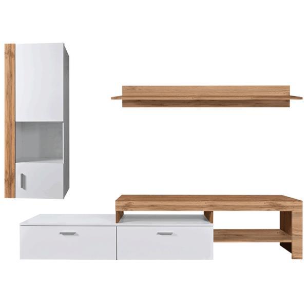 Set mobilier living pal stejar wotan alb Aluba