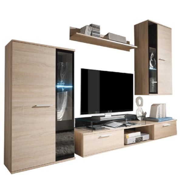 Set mobilier living pal stejar sonoma Salesa 235x40x175 cm