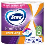 Prosoape de Hartie de Bucatarie Extra Lungi cu 2 Straturi - Zewa Premium Extra Long White, 2 role