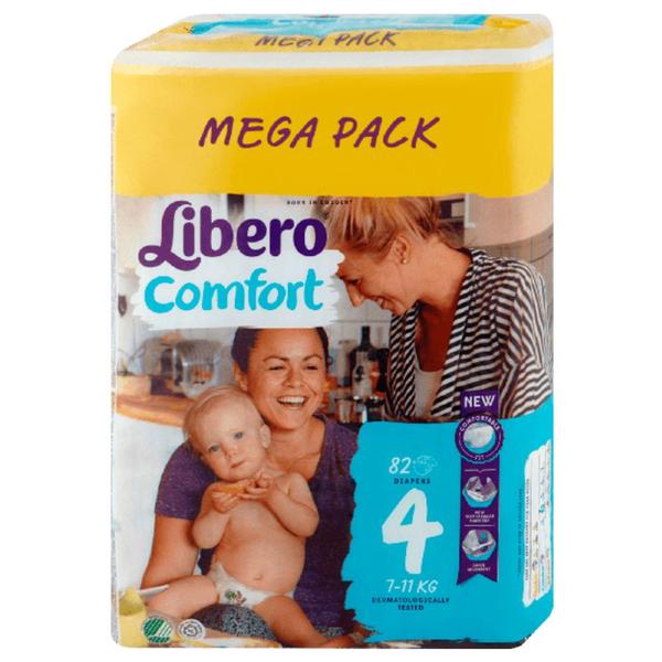 Scutece pentru Bebelusi - Libero Comfort Mega Pack, marime 4 (7-11 kg), 82 buc