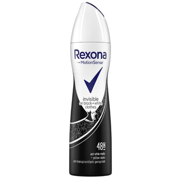 Deodorant Antiperspirant Spray pentru Femei Invizibil - Rexona MotionSense Invisible Black&amp;White 48h, 150ml