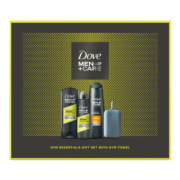 Set Cadou pentru Barbati - Dove Men+Care Gel de Dus 250ml + Deodorant Spray 150ml + Sampon 250ml + Prosop Microfibra