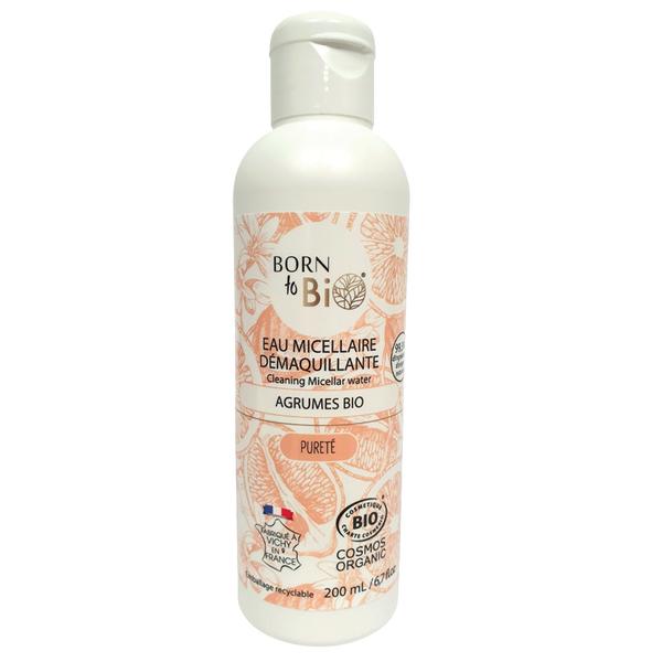 Apa Micelara Bio cu Citrice pentru Piele Mixta/Grasa - Born to Bio Cleaning Micellar Water Agrumes Bio, 200 ml