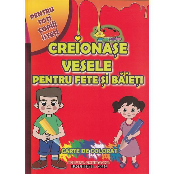 Creionase vesele pentru fete si baieti. Carte de colorat, editura Omnibooks Unlimited