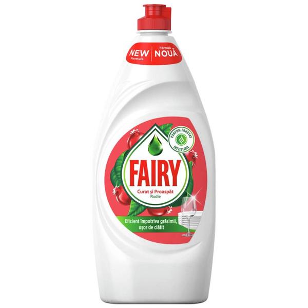 Detergent de Vase cu Aroma de Rodie - Fairy Curat si Proaspat Rodie, 800 ml