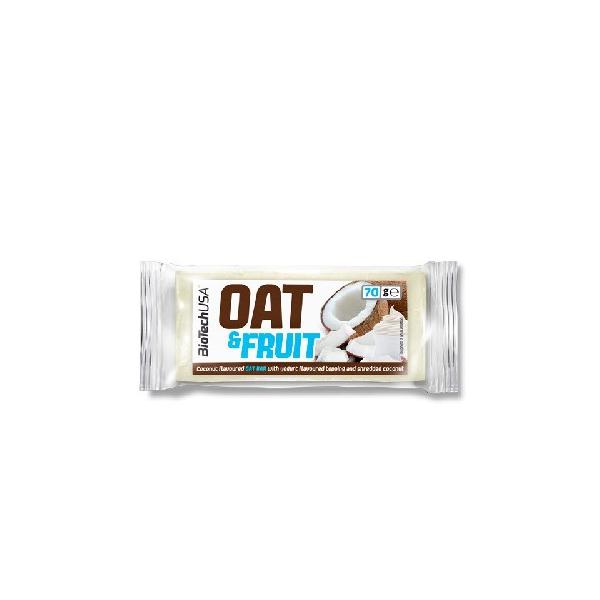 Baton de Ovaz cu Cocos si Iaurt - BiotechUSA Oat & Fruits, 70g