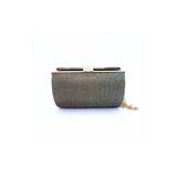 Gentuta Mica de Dama, Design Elegant, Material Glamour, Tip Clutch, cu Lantisor, Gri Metal