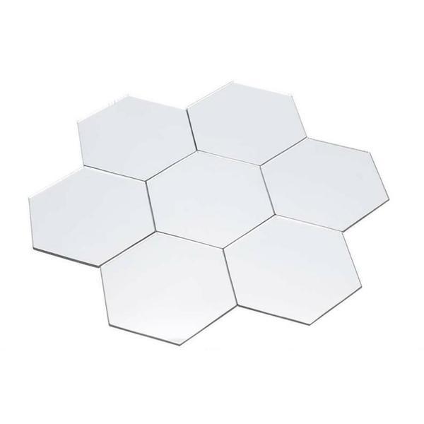 Set 7 Oglinzi Decorative Hexagonale, 12.5 x 11 x 6.3 cm