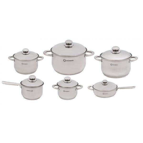 Set 12 piese, 6 vase cu capace din inox, GR1512