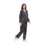 Pijama Neagra cu Buline din Satin de Matase marime  L