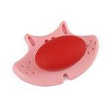 Buton pentru mobila copii Joy Pisica, finisaj roz cu nasuc rosu CB, 30 mm