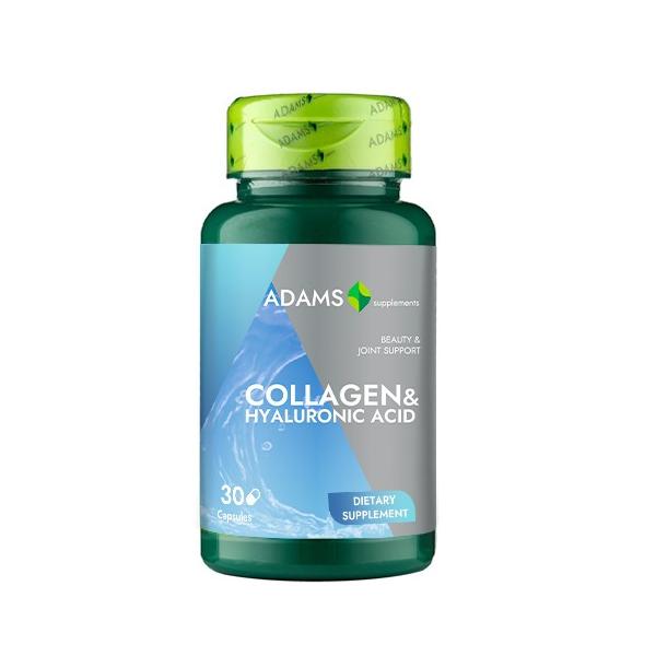 Colagen si Acid Hialuronic Adams Supplements, 30 capsule