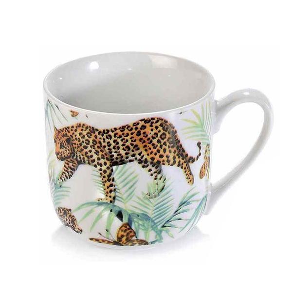 Cana din portelan model Leopard Diametru 9.5 cm x 9.5 h 450 ml