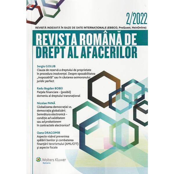 Revista romana de drept al afacerilor Nr.2/2022, editura Wolters Kluwer