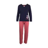 Pijama dama, Univers Fashion, bluza bleumarin si pantaloni rosu, L