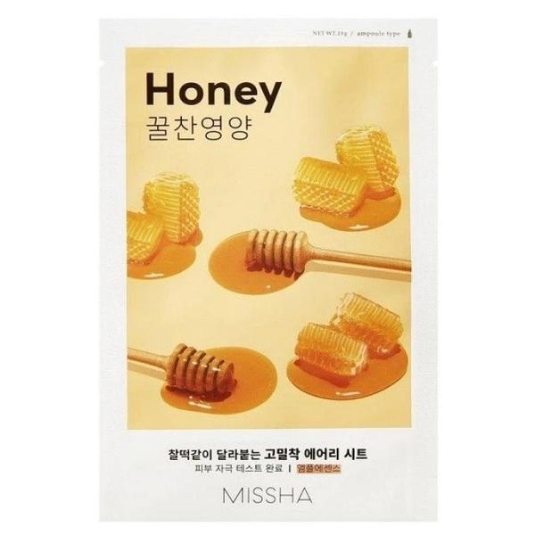 Masca cu extract de miere &ndash; luminozitate Airy Fit Sheet Mask (Honey), Missha, 19g
