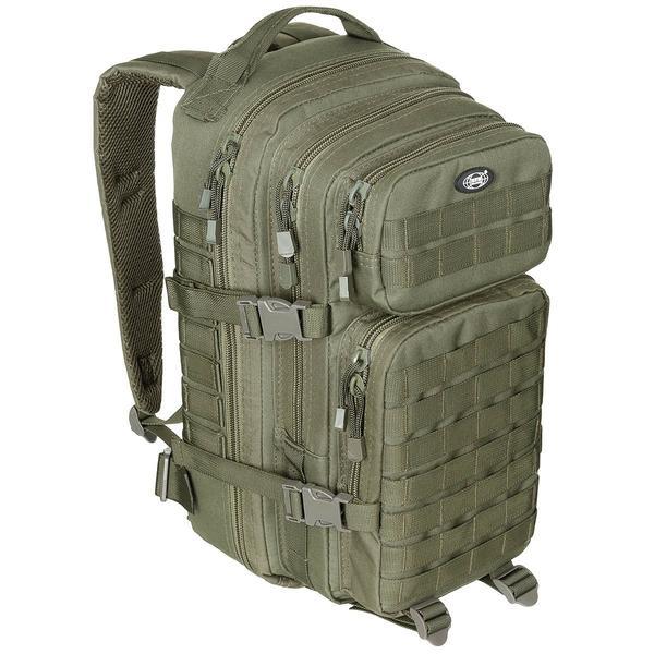 Rucsac modular Assault, 30 litri, multiple buzunare, compatibil sistem hidratare, verde MFH