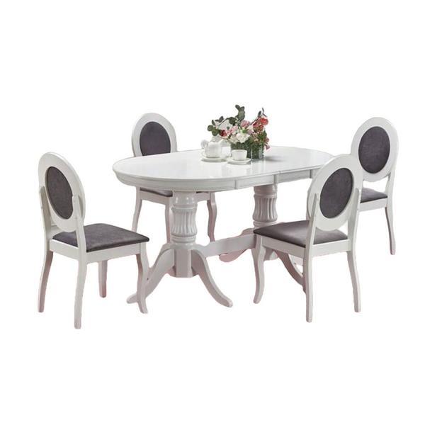 Set masa living HM Joseph cu 4 scaune HM Barock, 90x77x150/190 cm